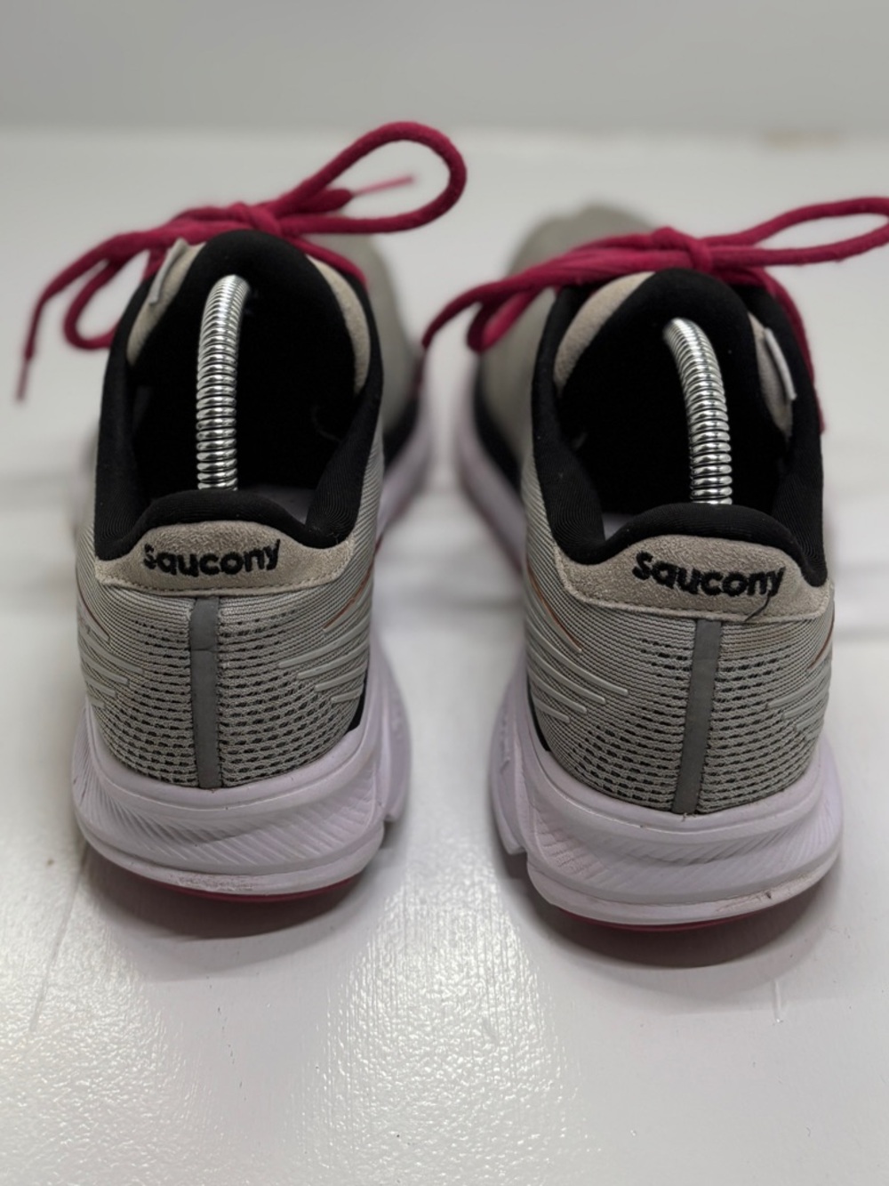 Saucony Ride 14 Womens 10 Running Shoes Fog Cherry Gray Pink S10650-55 - Picture 7 of 14